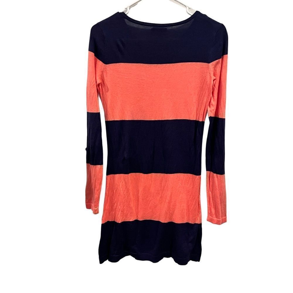 Tommy Bahama Striped coral/navy Tunic Sweater size S/p